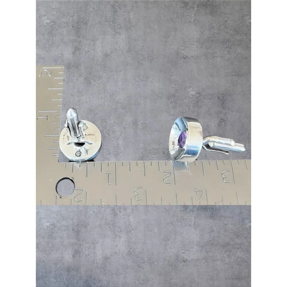 Antonio Pineda Taxco Mexico Sterling Silver Color Change Sapphire Cufflinks 23g